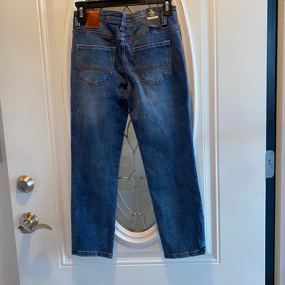 πHPπOriginal Penguin Boys Denim Medium Wash Straight Leg Blue Jeans - 8 - Picture 5 of 12